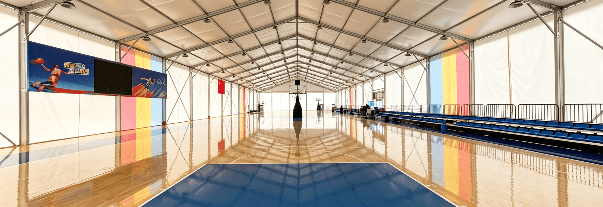 Upgrade basketball courts with modular tents and unlock a new all-weather sports experience.