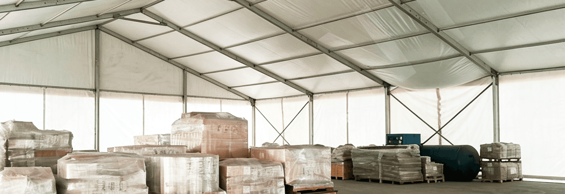 New type of temporary storage tent: a low-cost solution for setting up safe storage space.