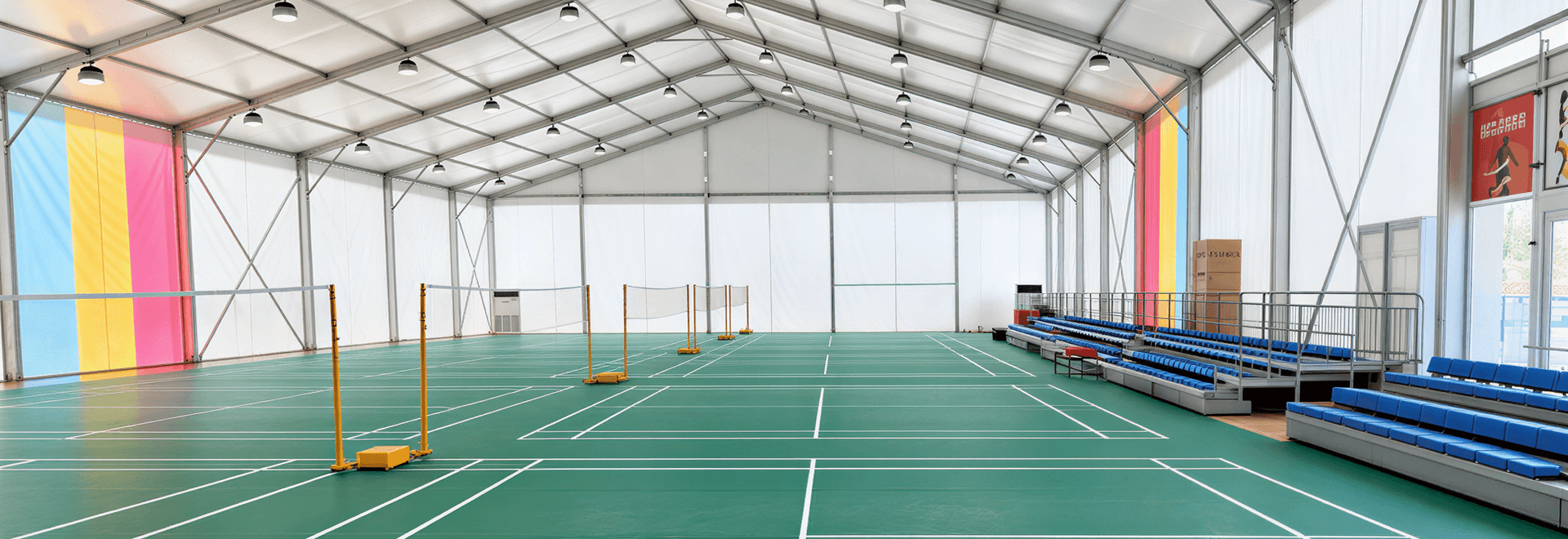 Prefabricated Aluminum Alloy Badminton Tent Project for Urban Open Spaces