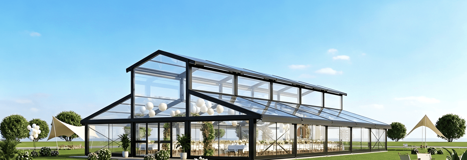 Portable Orange Grove Tent Requiring No Infrastructure: Quickly Create a Stunning Outdoor Space